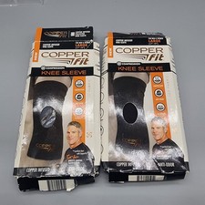 Copper Fit Compression Knee Sleeve Support Large 17"-19" Copper-Infused Lot Of 2