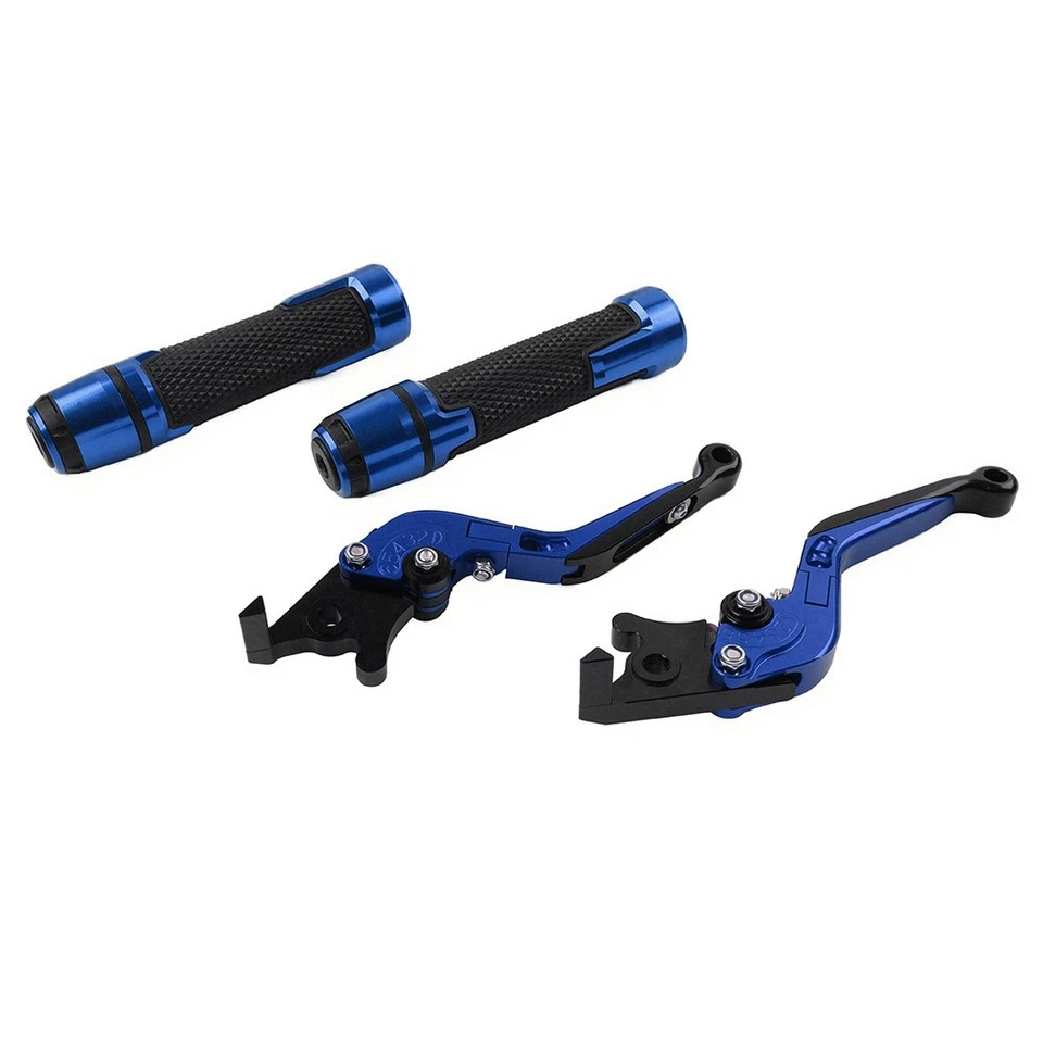 Blue Adjustable Brake Clutch Lever Handlebar Grip Set For Yamaha FZ MT 07 MT-09 Foto 4 de 4