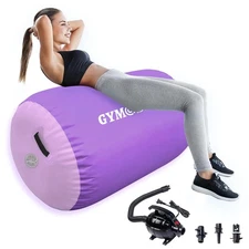 Inflatable Air Gymnastics Tumble Roller Barrel Mat with Pump - Cheer, Tumble,...