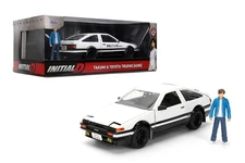 JADA INITIAL D TOYOTA TRUENO AE86 1/24 with TAKUMI FIGURE BLACK / WHITE 34501