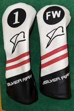 Set Of 2 Ray Cook Silver Ray Leather Driver & Fairway Wood Golf Head Covers