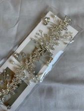 Neu Braut Strass Perlen Haarschmuck Hochzeit Party Draht Trend Look Silber