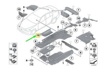 BMW 5 F10 Abgassystemabdeckung 51757265262 NEU Original