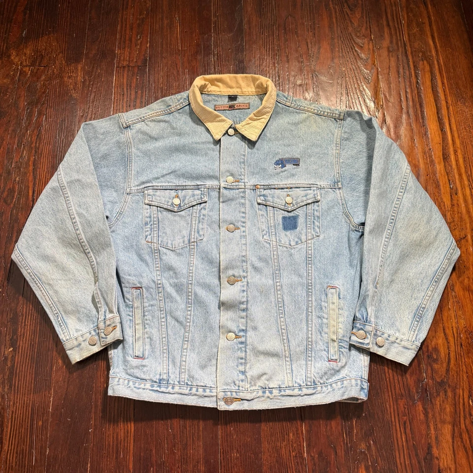 Vintage Trucker Jacket Mens XL Blue Semi Truck Embroidered 80s Denim Jean - Image 2 of 4
