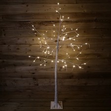 Factory Seconds: 1.8m (6ft) Christmas Lit Birch Tree with 80 Warm White LEDs