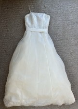 Ivory A-Line Wedding Dress Romantic Beaded Bodice Spaghetti Straps Size 10
