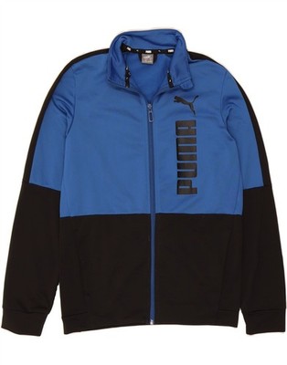 Puma Jungen Graphic Trainingsanzug Oberteil Jacke 13-14 Jahre Navy Blau Colourblock BB10