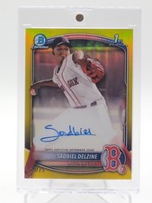 SADBIEL DELZINE 2025 BOWMAN CHROME YELLOW REFRACTOR 1ST ROOKIE AUTO /75 Q5966