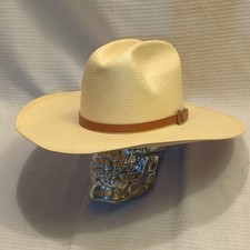 VTG Stetson Cowboy Hat Natural Shantung Panama Straw Weston Western size 7