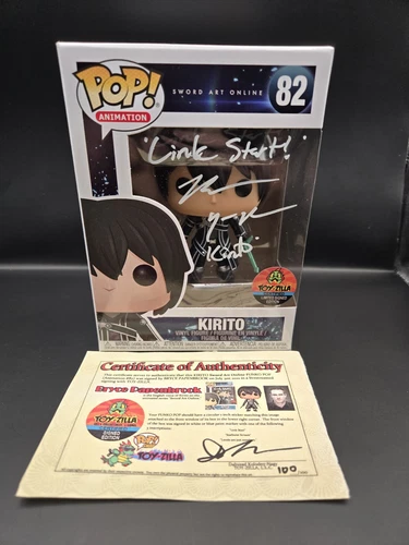 Bryce Papenbrook Signed Funko Pop Sword Art Online Kirito Autograph 