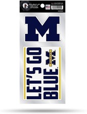 University of Michigan Wolverines 2-Piece Double Up Die Cut Sticker Decal...
