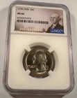 1976 NGC MS66 CLAD WASHINGTON QUARTER 25c BUSINESS STRIKE MS 66