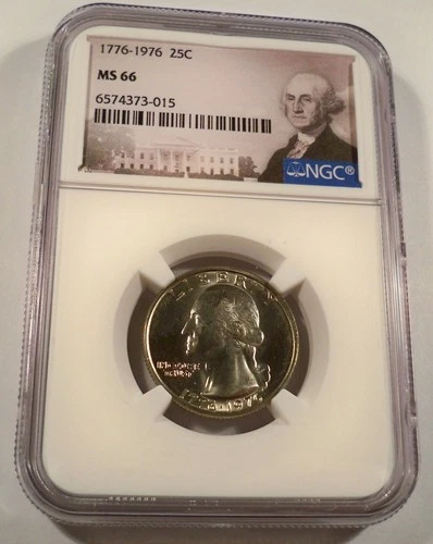 1976 NGC MS66 CLAD WASHINGTON QUARTER 25c BUSINESS STRIKE MS 66