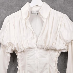 ANNE FONTAINE Elisse Puff Sleeve Corset Blouse Regency Victorian Statement 40/8