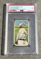 1909-11 T206 Sovereign Chief Bender Pitching  Trees In Back  PSA 1 HOF 2.46 ERA