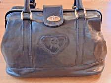 Bauletto nero vera pelle borsa Antica Pelletteria Artigianale, made in Italy