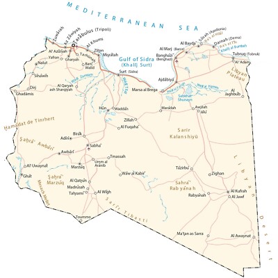 Libya Road Map Geography GLOSSY POSTER PICTURE PHOTO PRINT BANNER 13501