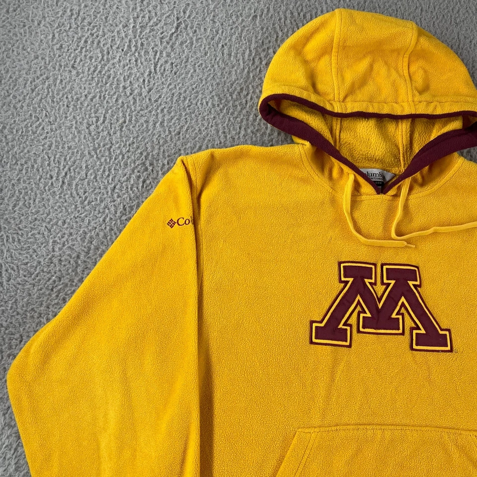 Minnesota Golden Gophers Hoodie Mens Medium Sweatshirt Columbia Maroon Yellow - Image 2 of 4