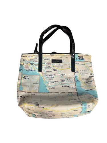 Kate Spade Off The Map Daycation Multicolor Vinyl Reißverschluss oben Beuteltasche Handtasche