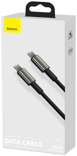 Baseus Tungsten Gold Fast Charging Data Cable USB-C to USB-C 100W - 1 Meter - Picture 2 of 7