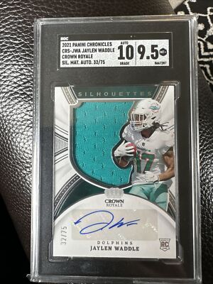 2021 Panini Chronicles CRS-JWA Jaylen Waddle Crown Royale Sil Mat Auto 32/75