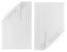 Image of 2 Pcs Mat Luxury Terry Towelling Cotton Bathroom Rugs Non Slip Toilet Bath Mats