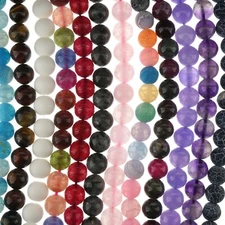 8mm Natural Round Beads Cat Eye Agate Frost Jade, 45-Bead String
