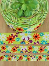 5/8, 7/8 1.5" 1 YD Daisy Grosgrain Ribbon Floral Mother's Day Wreath Gift