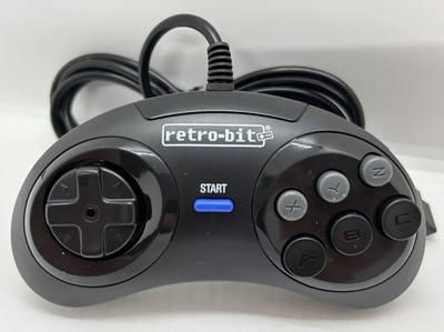 Retro-Bit 6-Button Controller SEGA Mega-Drive 1 & 2 | Black | NEU
