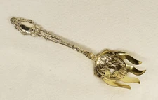 ANTIQUE GORHAM VIRGINIA ART NOUVEAU STERLING SILVER SERVING FORK c. 1907