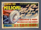 Ferrari Circuito Italiano di Pescara poster Corsa dei Milioni il 15 agosto 1947