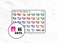2282  Birthday Countdown Planner Stickers.