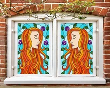 3D Long Hair Woman A901 Window Film Print Sticker Cling Stained Glass UV Sinsin