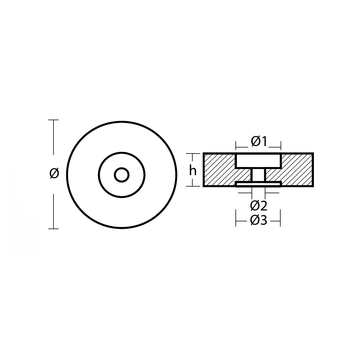 Anode Zinc Pour Gouvernail Bateau - Technoseal, Diamètre 140 Mm, 3.5 Kg, Neuve