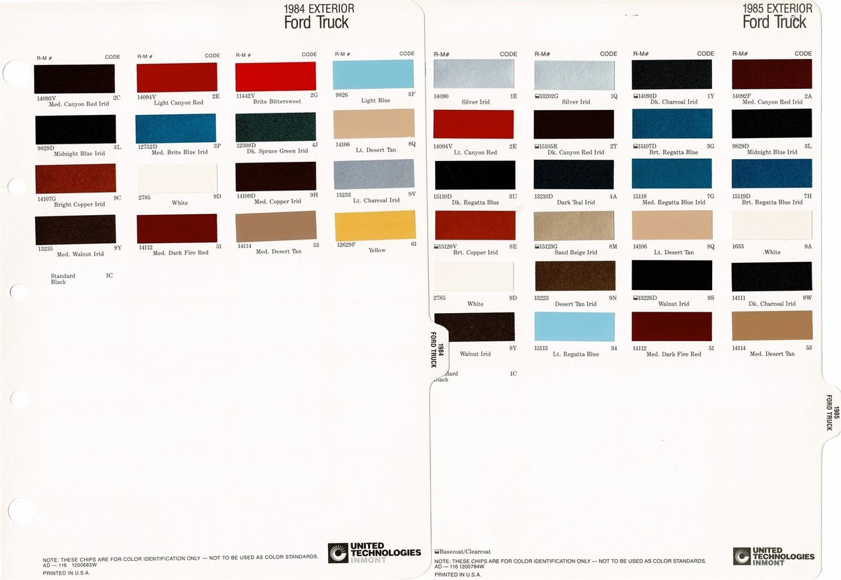 1984 1985 FORD F-150 PICKUP TRUCK RANGER BRONCO ECONOLINE PAINT