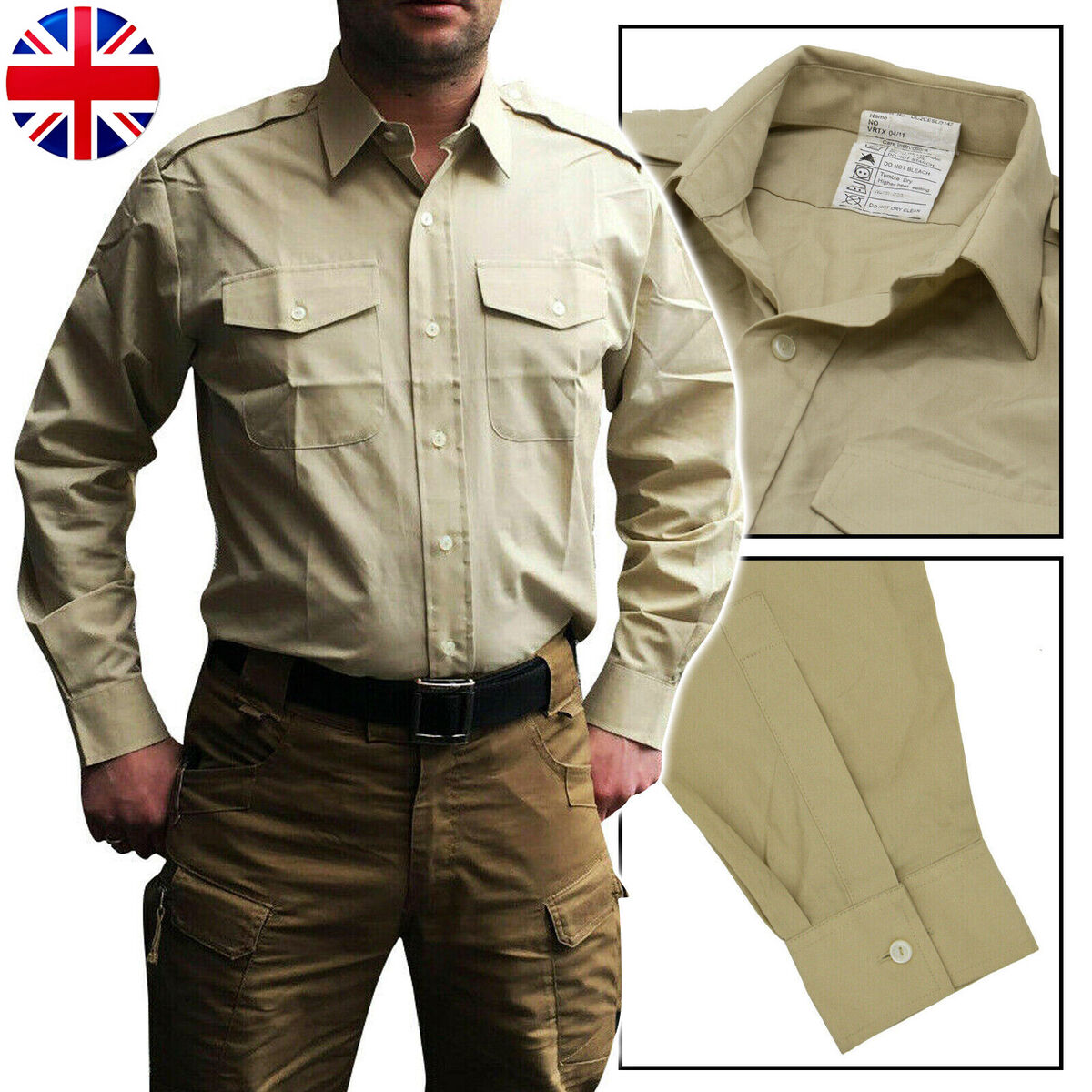 Shirt FAWN British Army No 2 Uniform FAD Short Long Sleeve Shirt FAWN British Army No 2 Uniform FAD Short Long Sleeve