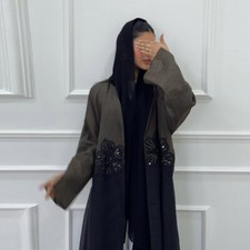 Muslim Open Kaftan Abaya Dubai Women Cardigan Long Dress Kimono Robe Arab Turkey