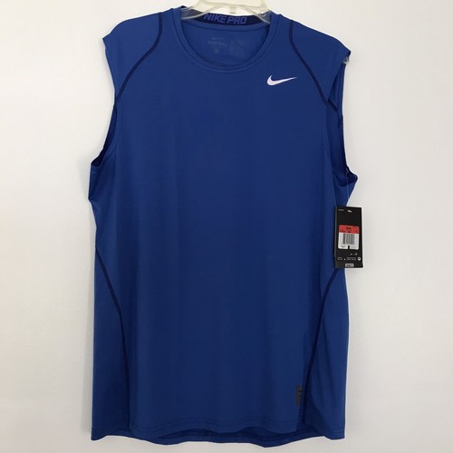 Nike Pro Mens Cut to Compete Fitted Size Large Blue