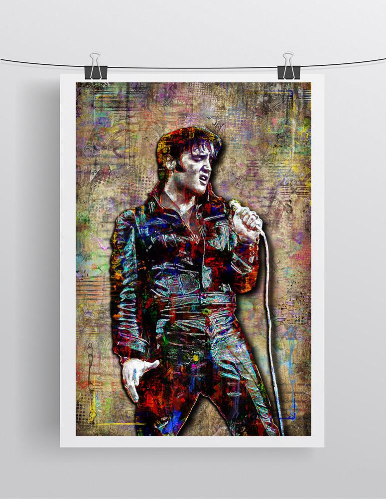 Elvis Presley Pop Art 8x12in Poster Elvis Presley Music Art Print
