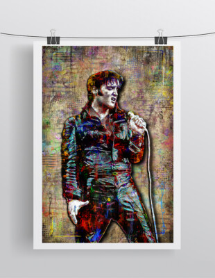 Elvis Presley Pop Art 8x12in Poster Elvis Presley Music Art Print