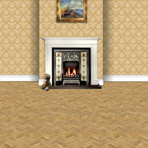Dolls House Miniature Parquet Flooring 6 Inch Light Honey Oak Strip Effect - Picture 2 of 4
