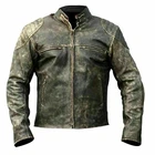 Men's Antique Vintage Distressed Black Retro Motor Biker Real Leather Jacket