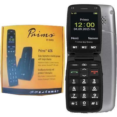 BNIB Doro Primo 406 Single SIM Black/Silver Factory Unlocked 2G GSM