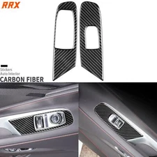 Real Carbon Fiber Window Lift Switch Panel Cover For Chevrolet Corvette C8 20-25