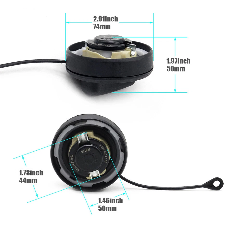 For Mercedes Benz S550 CLK55 AMG Fuel Tank Gas Filler Cap With Strap A2214700605 - image 2 of 4