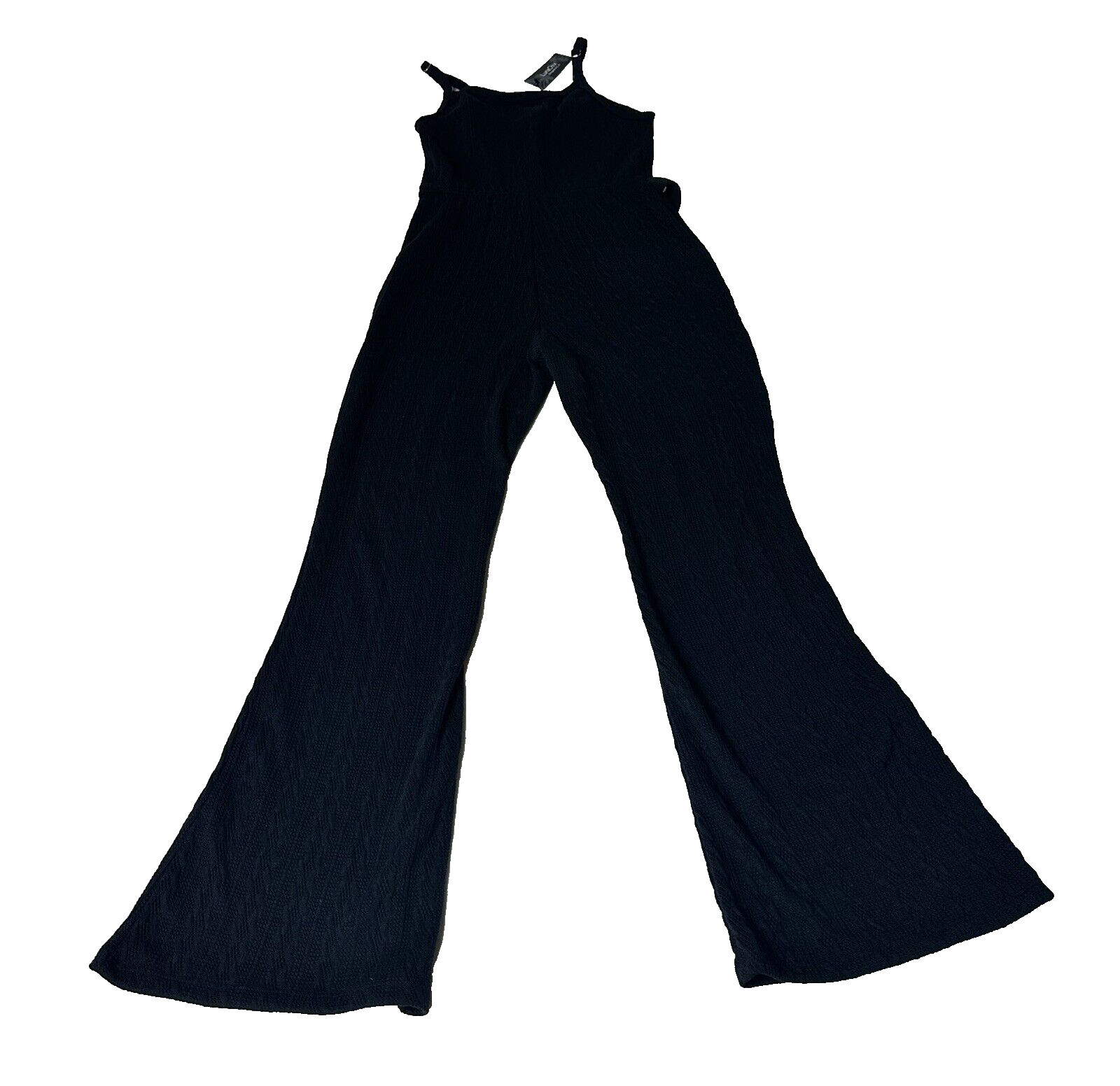 Luna Chix Crochet Spaghetti Strap Knit Blue Jumpsuit Size Large