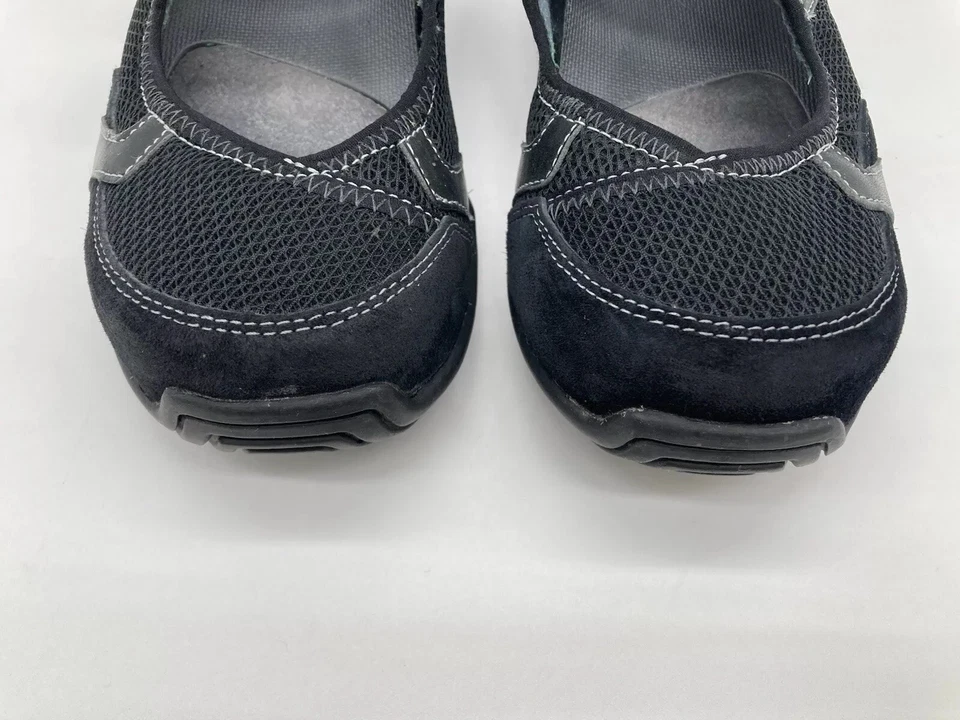 Zapatos para mujer Ahnu Mary Jane de cuero gamuza negro azul talla 8,5 Foto 4 de 4