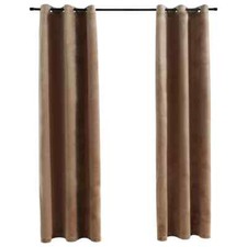 Blackout Curtains with Rings 2 pcs Beige 37"x63" Velvet vidaXL