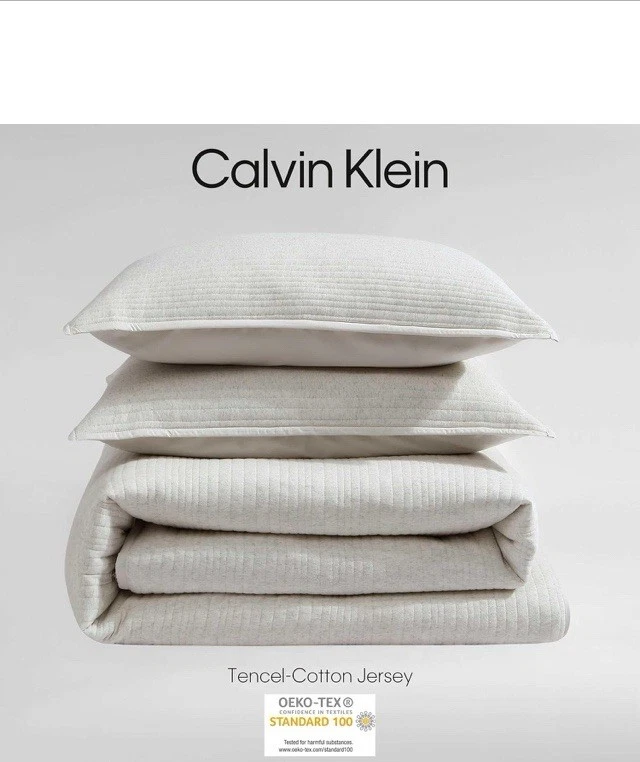 Calvin Klein Juego de 3 Edredón King Moderno Algodón Acanalado Matelasse Cp. @$168. Foto 4 de 4