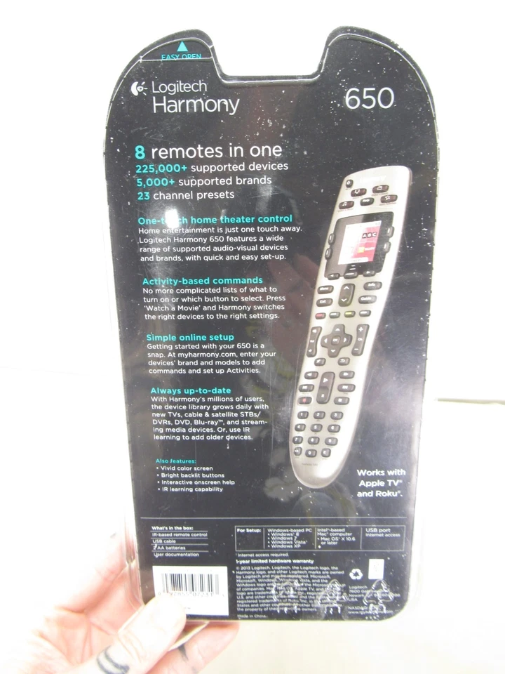Logitech Harmony 650 Universal All in One Color Screen Remote New in Package - Image 2 of 4
